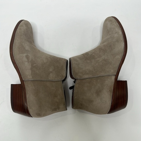 Sam Edelman Tan Suede Upper Leather Petty Round Toe Ankle Boots with Side Zip 8M - Picture 9 of 16